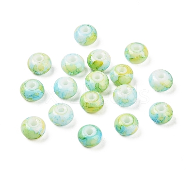 Opaque Spray Painted Glass Beads GLAA-G118-01B-1