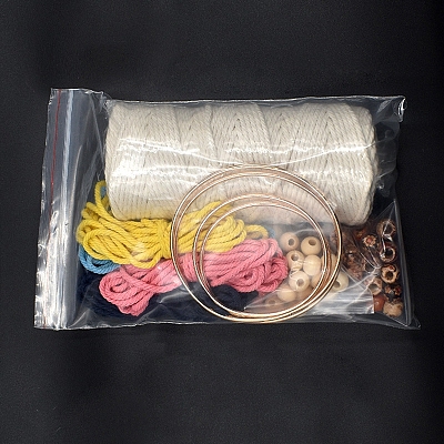 DIY Woven Macrame Wall Hanging Making Sets PW-WG54410-01-1