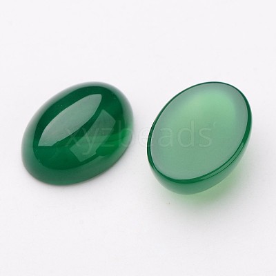 Grade A Natural Green Agate Oval Cabochons G-L394-04-18x13mm-1