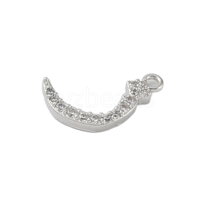 Rack Plating Brass Micro Pave Clear Cubic Zirconia Pendants KK-A224-03D-P-1