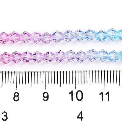 Gradient Color Baking Paint Glass Bead Strands DGLA-A039-T4mm-A06-1