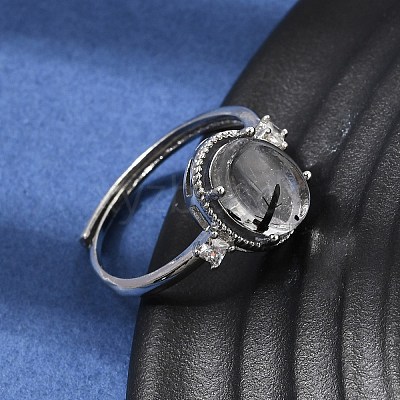 Brass Micro Pave Cubic Zirconia Finger Rings CU-CBA260E-11P-1