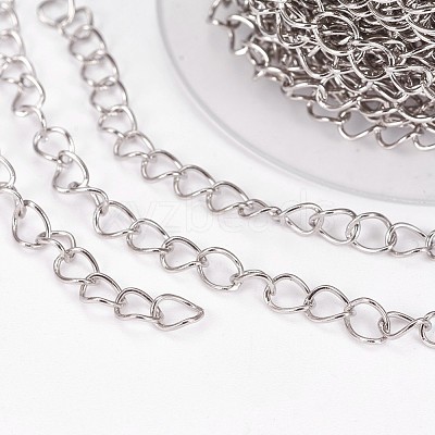 Tarnish Resistant Handmade 304 Stainless Steel Twisted Chain/Curb Chain STAS-P204-02P-1