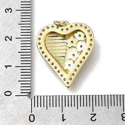Brass Micro Pave Cubic Zirconia Pendants KK-C090-42G-08-1