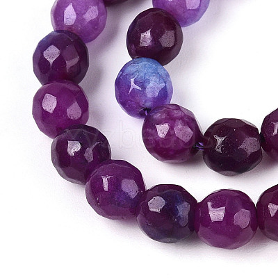 Dyed Natural White Jade Beads Strands X-G-T139-6mm-60-15-1