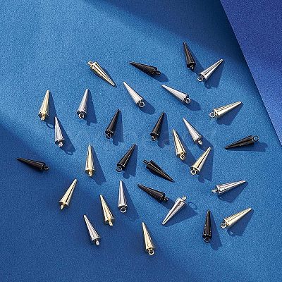32Pcs 4 Style 2 Colors 304 Stainless Steel Pendants STAS-UN0026-37-1