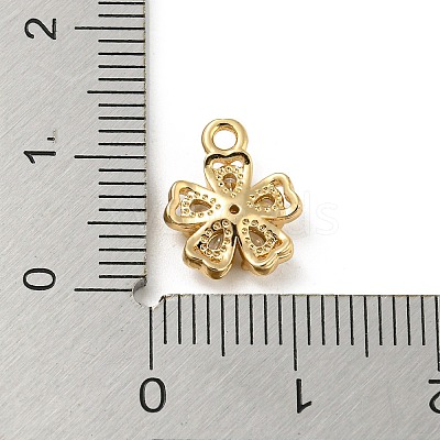 Brass with Clear Cubic Zirconia Charms KK-G478-02D-KCG-1