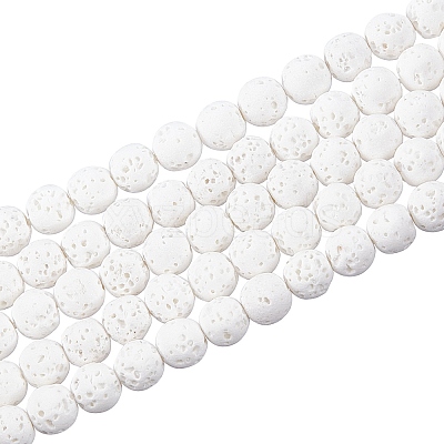 Synthetic Lava Rock Beads Strands X-G-S247-6mm-08-1-1