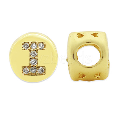 Brass Micro Pave Clear Cubic Zirconia Beads KK-T030-LA843-IX3-1