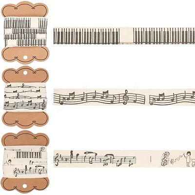 12M 3 Styles Printed Cotton Ribbons OCOR-NB0001-57-1