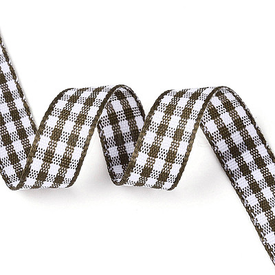 Single Face Plaid Polyester Satin Ribbon SRIB-T009-10C-1