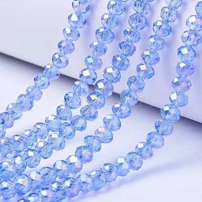 Electroplate Glass Beads Strands EGLA-A034-T4mm-B09-1