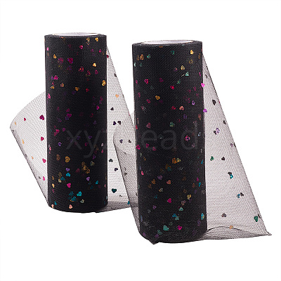 Heart Glitter Sequin Deco Mesh Ribbons OCOR-BC0007-27-1