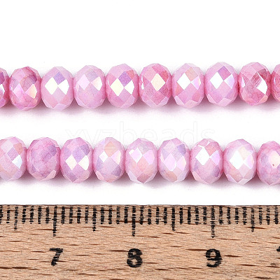 Anti-Tarnish Electroplate Rondelle Glass Beads Strands X-EGLA-T021-6mm-17-02-1