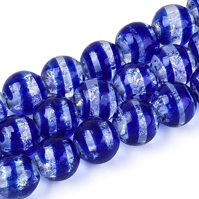 Handmade Foil Glass Beads Strands FOIL-N033-05B-1