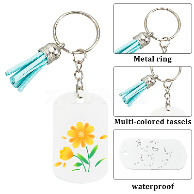 DIY Blank Double-sided Heat Transfer Aluminium Pendant Keychain Making Kits DIY-SP0005-26F-1