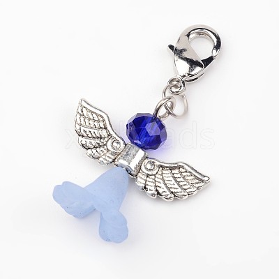 Tibetan Style Glass Pendants HJEW-JM00190-03-1