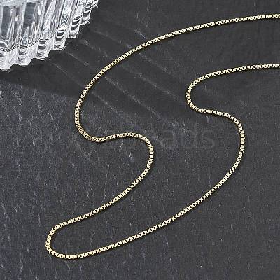 10Pcs 1MM 304 Stainless Steel Box Chain Necklaces NJEW-G203-07G-1