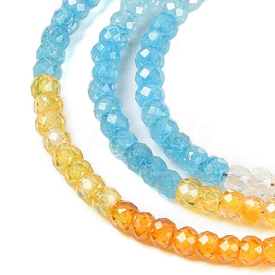 Transparent Gradient Color Cubic Zirconia Strand ZIRC-NH0002-01F-1