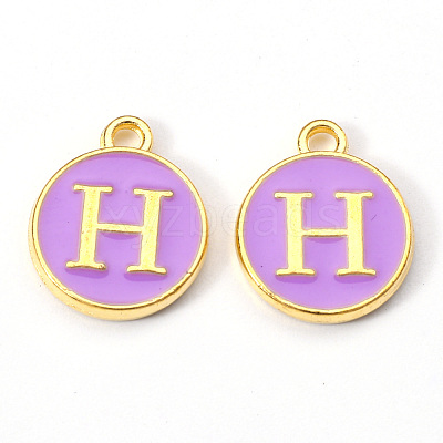 Golden Plated Alloy Enamel Charms ENAM-S118-10H-1
