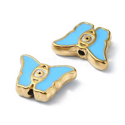 Ion Plating(IP) 304 Stainless Steel Enamel Beads STAS-Q318-09B-1