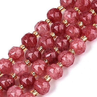 Ombre Effect Dyed Transparent Crackle Glass Beads Strands GLAA-Q111-8MM-05-1