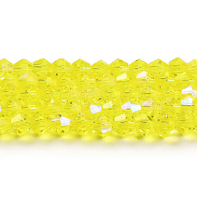 Transparent Electroplate Glass Beads Strands EGLA-A039-T6mm-L21-1