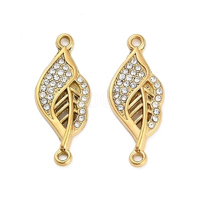 304 Stainless Steel Crystal Rhinestone Connector Charms STAS-U047-29G-1