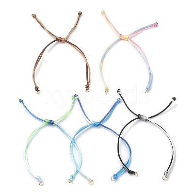 5Pcs 5 Colors Gradient Color Adjustable Braided Nylon Cord Braided Bracelet Making AJEW-JB01163-02-S-1