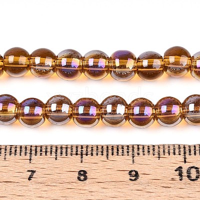 Electroplate Transparent Glass Beads Strands GLAA-T032-T6mm-AB23-1