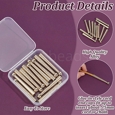 12Pcs Alloy Cord Ends FIND-HY0004-71LG-1