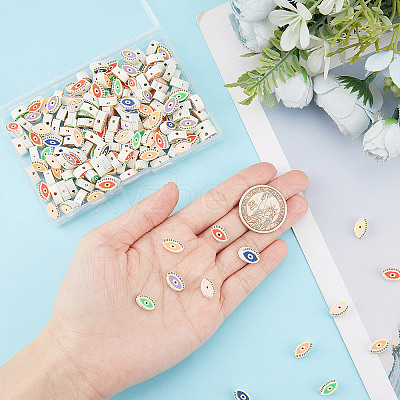 200Pcs Handmade Polymer Clay Beads CLAY-SC0001-50-1