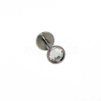 G23 Titanium Cubic Zirconia Flat Round 17 Gauge Threadless Labrets for Women Men WG1F07B-24-1