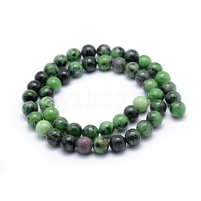 Natural Ruby in Zoisite Round Beads Strands X-G-P331-02-8mm-1