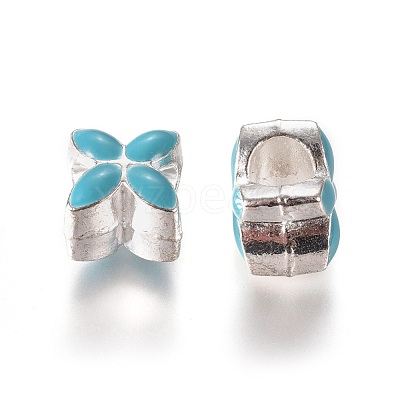 Alloy Enamel European Beads MPDL-R006-02-1