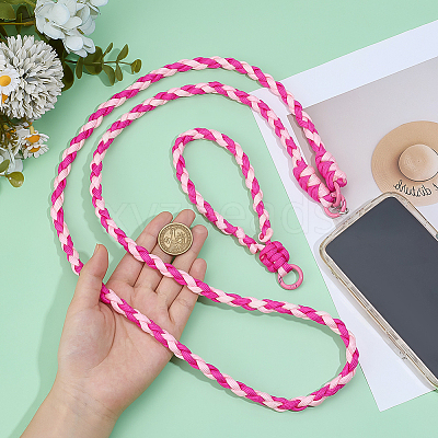 2Pcs Polyester & Spandex Cord Phone Hand Strap Chains HJEW-PH02163-1