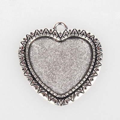 Vintage Tibetan Style Alloy Pendant Cabochon Bezel Settings X-TIBEP-O006-17AS-1