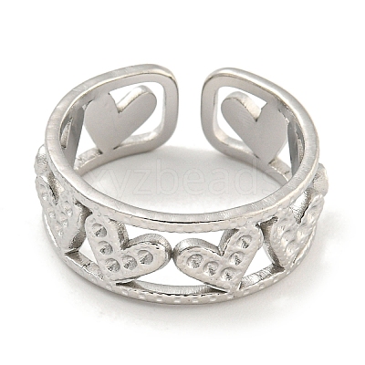 Tarnish Resistant 304 Stainless Steel Cuff Finger Ring Settings STAS-P365-30P-1
