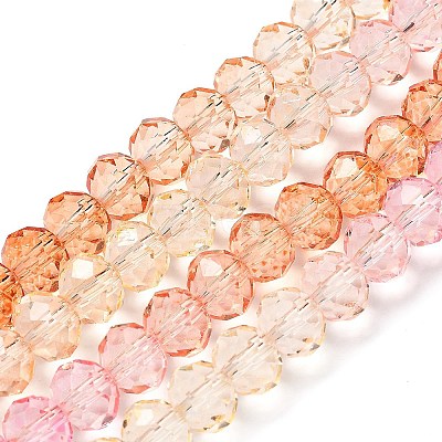 Transparent Painted Glass Beads Strands LS-DGLA-A034-T6mm-A20-1