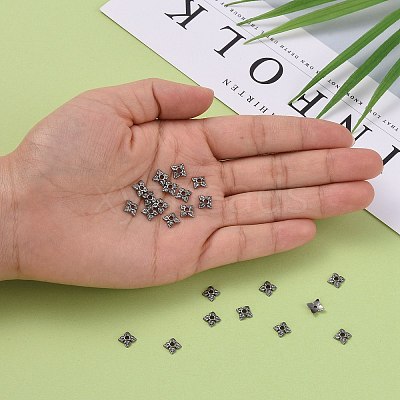 Tibetan Style Alloy Bead Caps TIBEB-Q018-B-FF-1