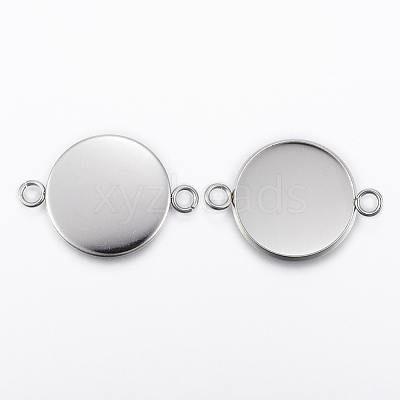 Tarnish Resistant 304 Stainless Steel Cabochon Connector Settings STAS-E146-19P-20mm-1