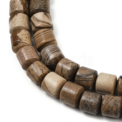 Natural Picture Jasper Beads Strands G-G275-D19-10x10mm-1