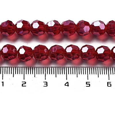 Electroplate Transparent Glass Beads Strands EGLA-A035-T8mm-A07-1