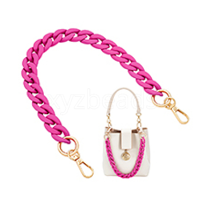 Acrylic Twisted Chain Bag Chains PURS-WH0006-09-1