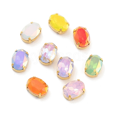 Oval Opal Sew On Rhinestones RGLA-G024-04B-G-1