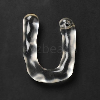 Transparent Resin Alphabet Pendants LS-RESI-C028-02U-1