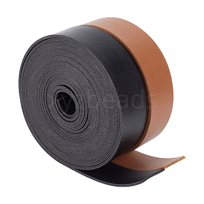 2 Rolls 2 Colors 3 Yards Double Face Imitation Leather Cord LC-WR0001-02-1