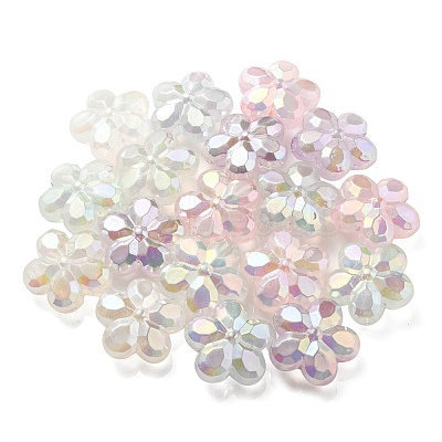 UV Plating Luminous Transparent Acrylic Beads OACR-P010-16-1
