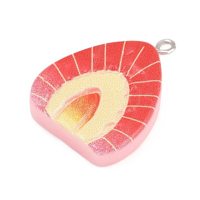 Opaque Resin Imitation Fruit Pendants RE-CBA3138-01E-P-1