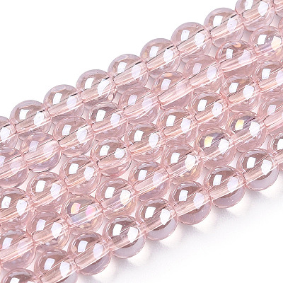 Electroplate Transparent Glass Beads Strands GLAA-T032-T4mm-AB10-1